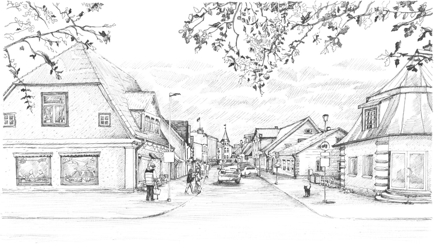Maria Müür ART joonistus, Viljandi tänav