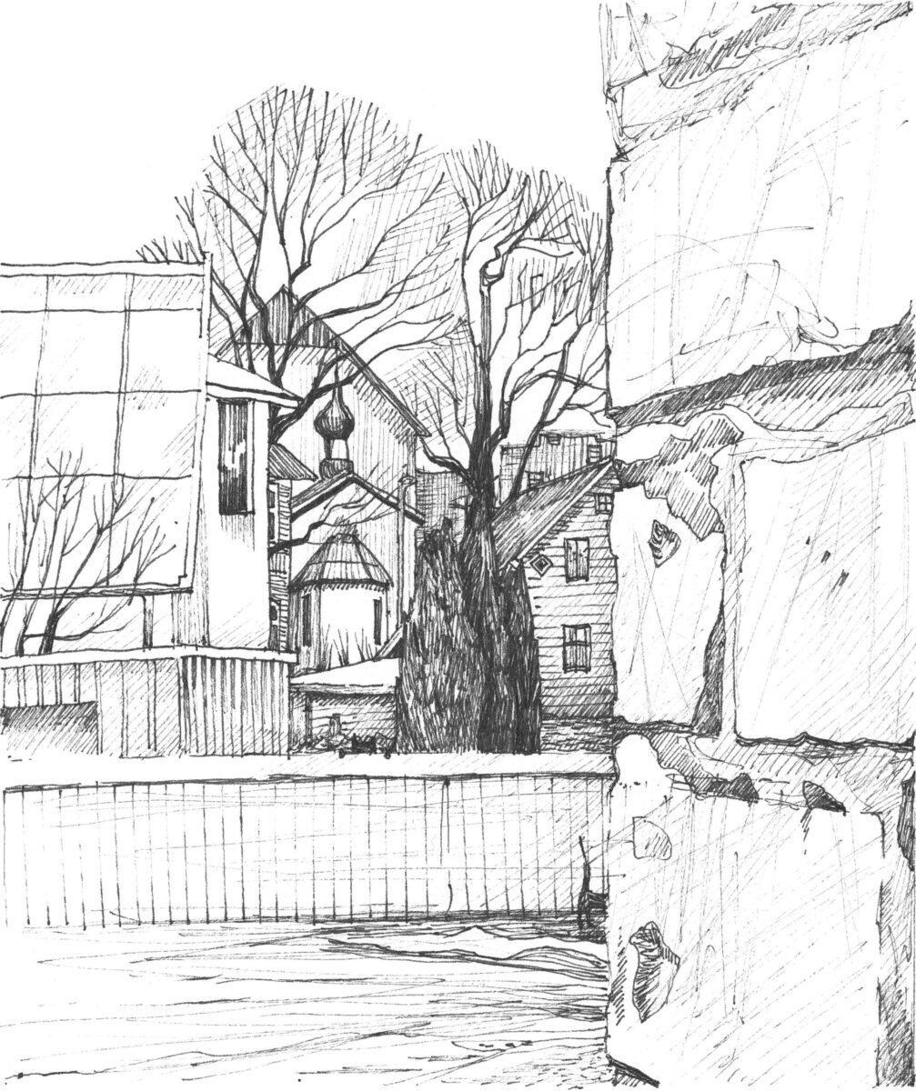 pliiatsijoonistus Viljandis Maria Müür