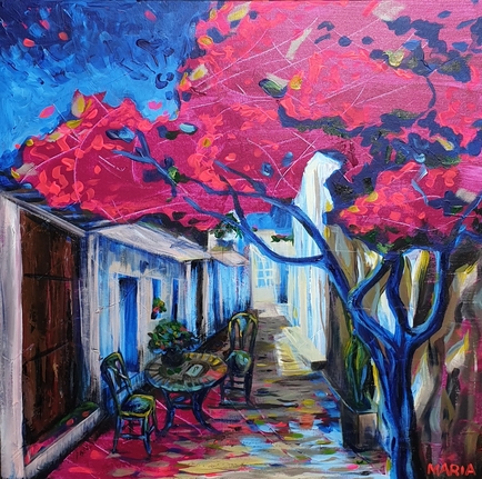 Maria Müür ART Bougainvillea kohvik maal