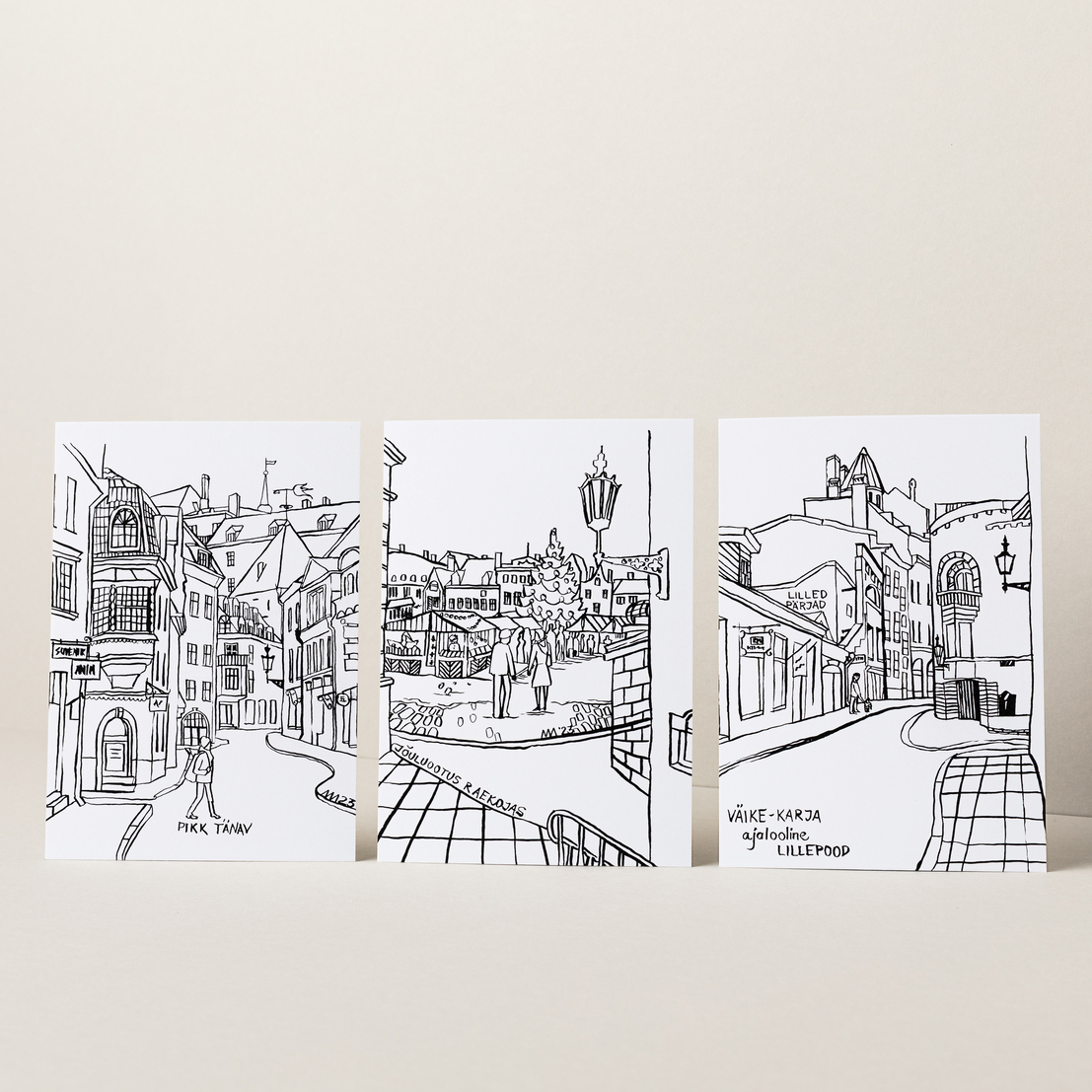 tallinna vanalinna värviraamatu postkaartide komplekt