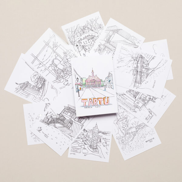 tartu värviraamatu postkaartide komplekt