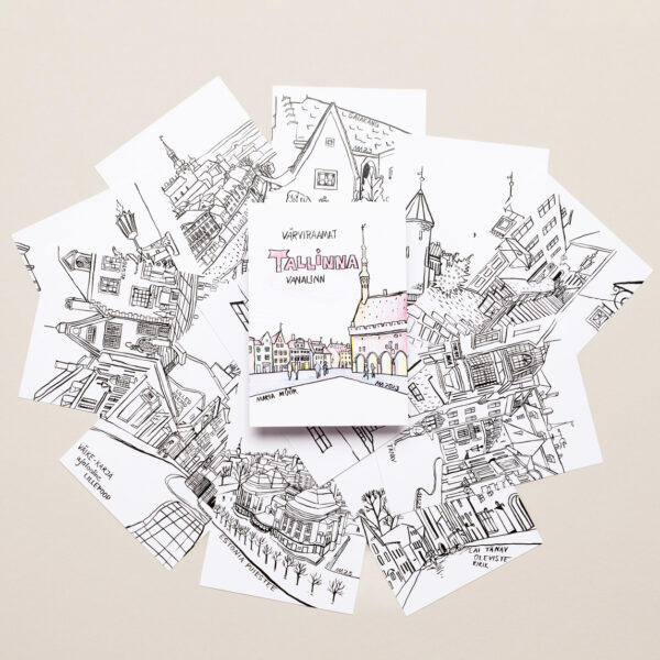 tallinna vanalinna värviraamatu postkaart