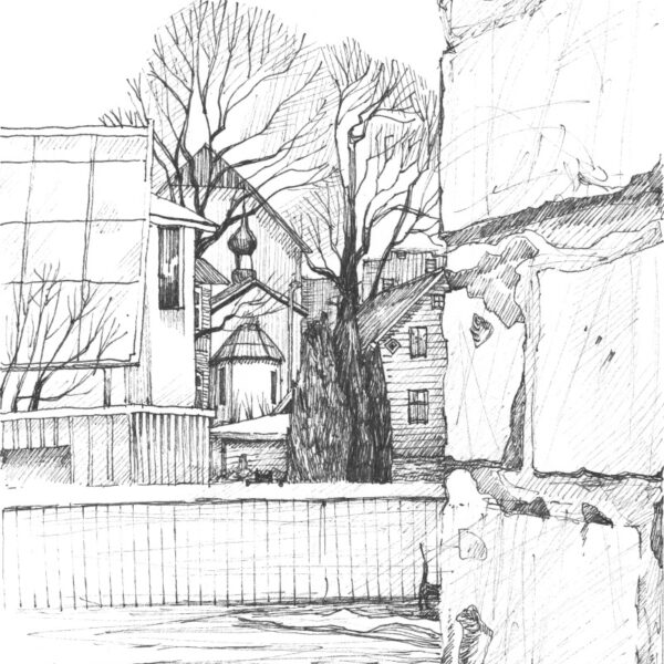 tagahoovide lood mustvalge joonistus Viljandi