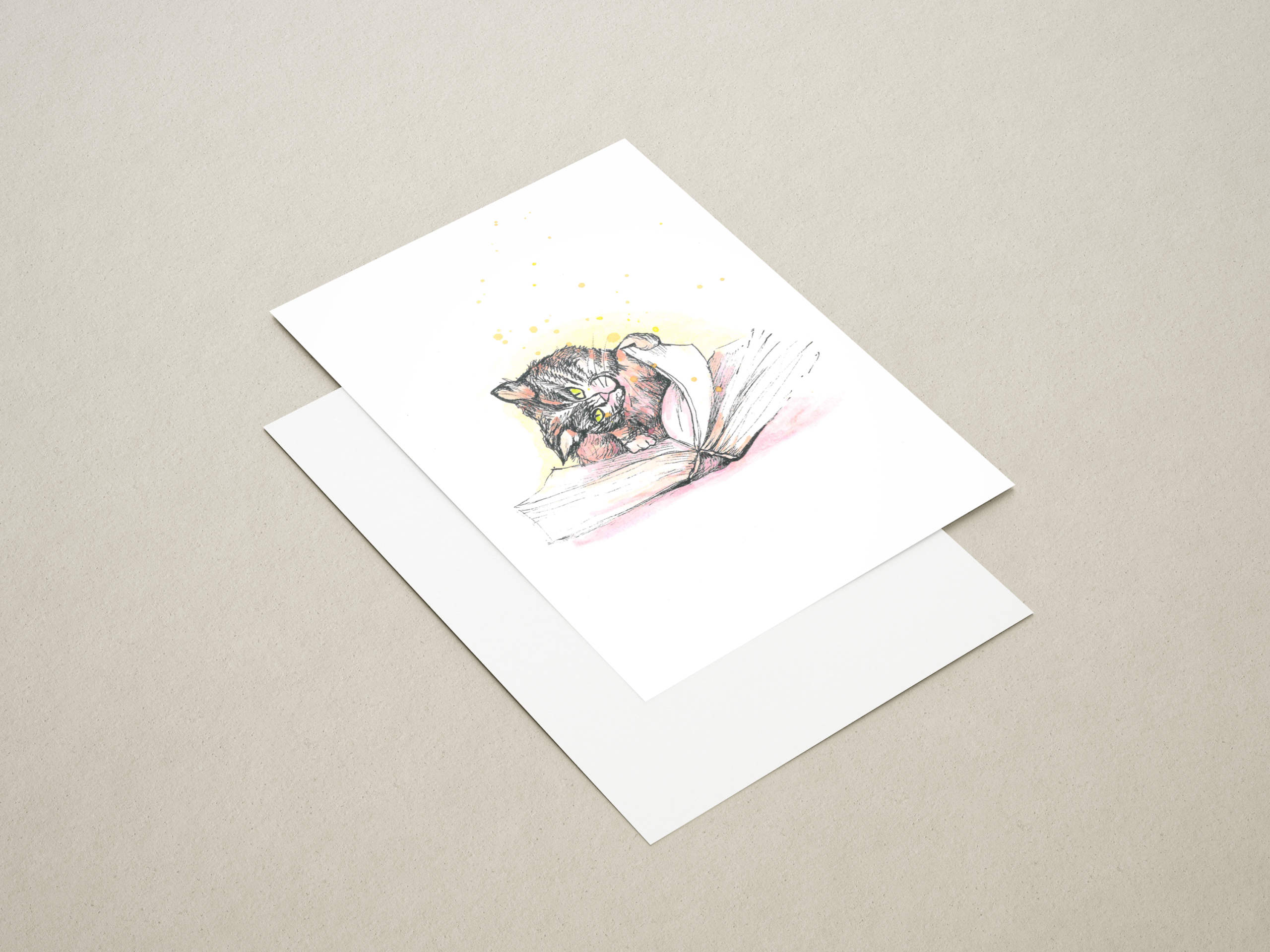 mockup 4 postkaart kass lugeja värviline mockup 4 postkaart kass lugeja värviline