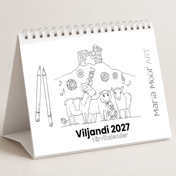 2027 lauakalender kaanekujundus mockup maria muur art